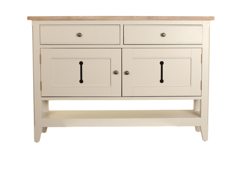 BAUMHAUS Signature Grey Console Sideboard w/ Limed Wood Top CFF02B - White Tree Furniture