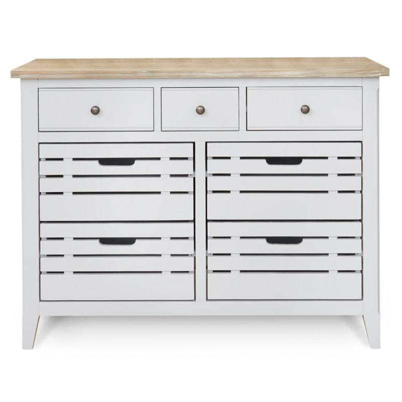 BAUMHAUS Signature Grey Small Sideboard w/ Limed Wood Top CFF02C - White Tree Furniture