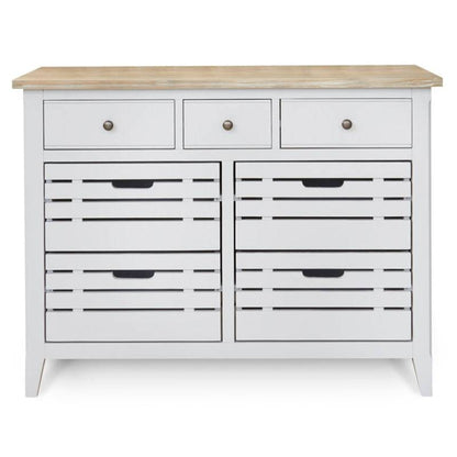 BAUMHAUS Signature Grey Small Sideboard w/ Limed Wood Top CFF02C - White Tree Furniture