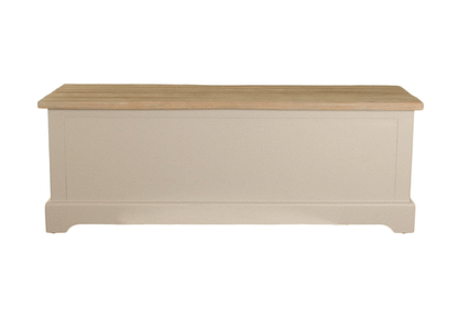 Baumhaus Signature Grey Hallway Storage Bench Chest with Limed Wood Top CFF20B - White Tree Furniture