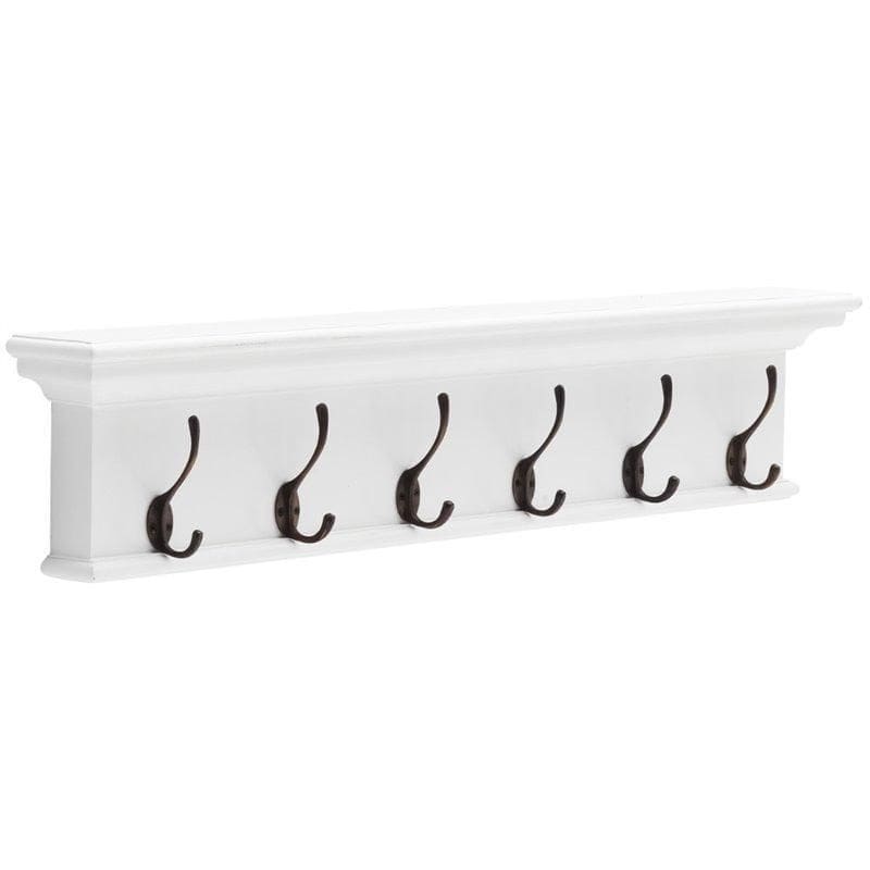 Halifax White Painted Six Hook Coat Rack D162 - White Tree Furniture