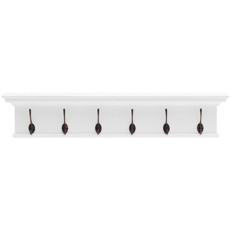 Halifax White Painted Six Hook Coat Rack D162 - White Tree Furniture