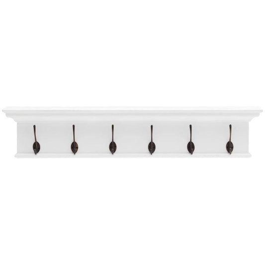 Halifax White Painted Six Hook Coat Rack D162 - White Tree Furniture