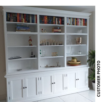 NOVASOLO HALIFAX Extra Large White Bookcase with Cupboards CA614 - White Tree Furniture