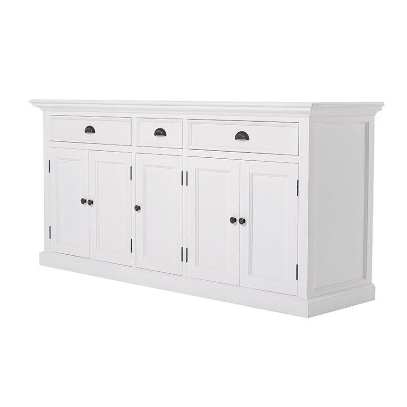 NOVASOLO Halifax Large White Sideboard with 5 Doors B190 - White Tree Furniture