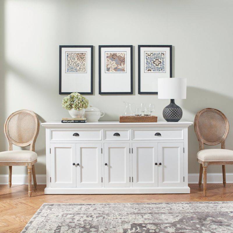 NOVASOLO Halifax Large White Sideboard with 5 Doors B190 - White Tree Furniture