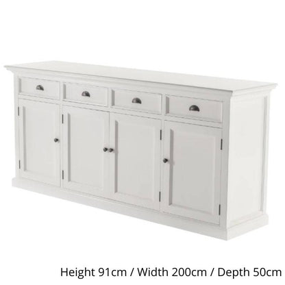 NOVASOLO Halifax Large White Sideboard 200cm B194 - White Tree Furniture