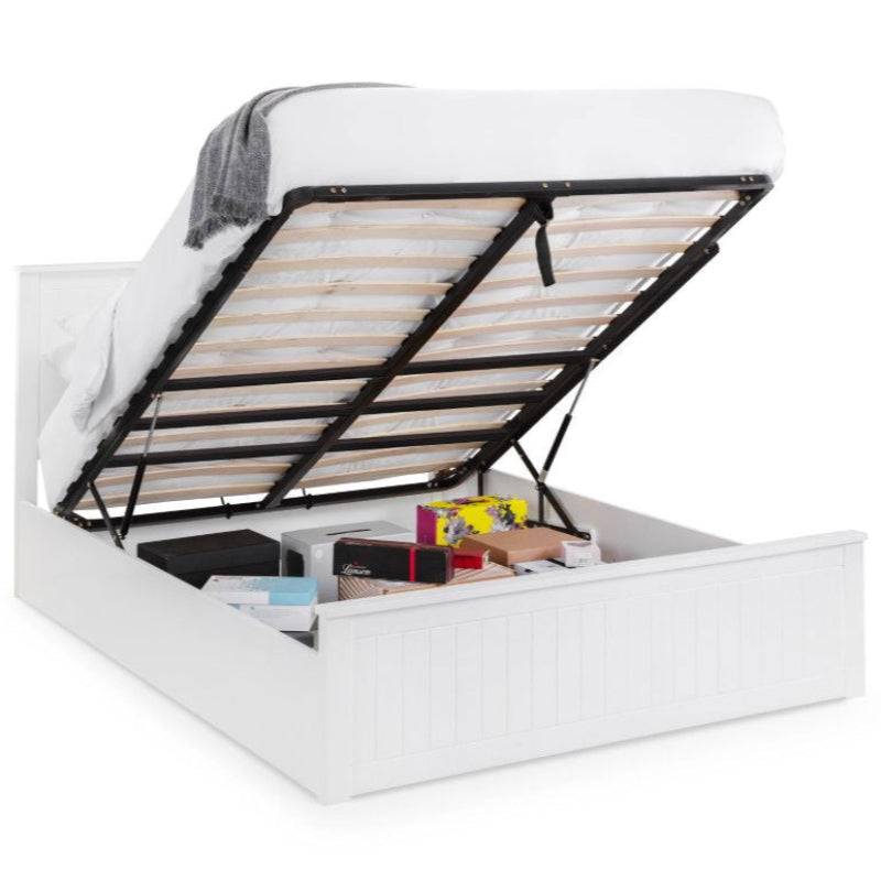 JULIAN BOWEN MAINE Double Ottoman Bed with Storage Space in Surf White