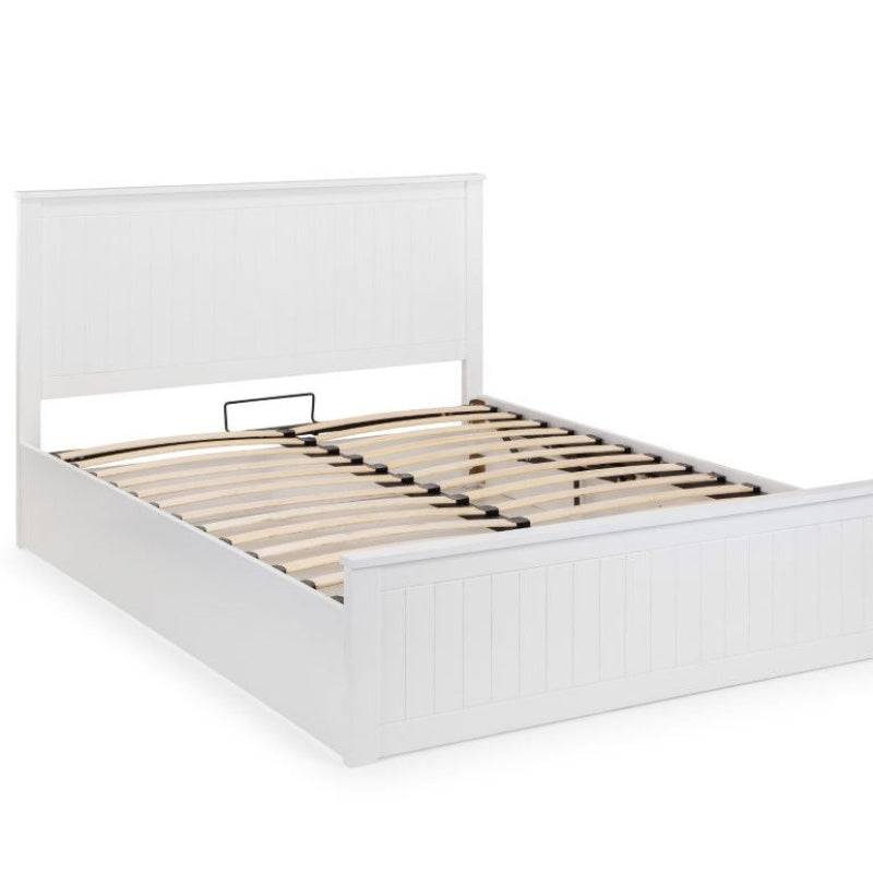 JULIAN BOWEN MAINE Double Ottoman Bed with Storage Space in Surf White