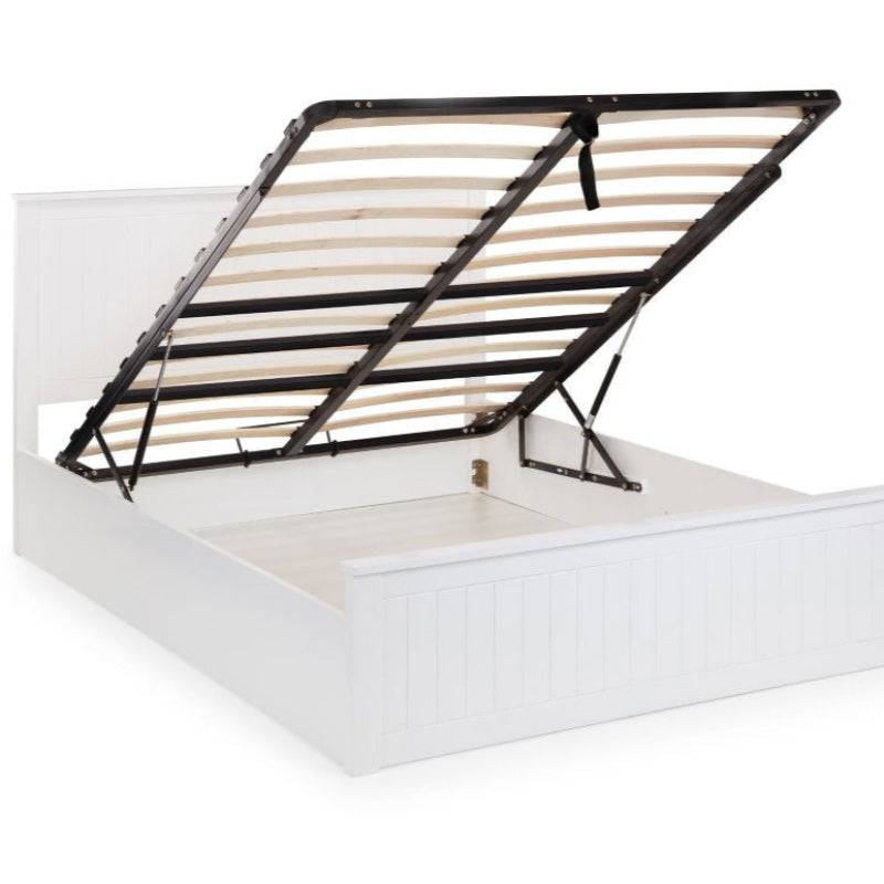 JULIAN BOWEN MAINE Double Ottoman Bed with Storage Space in Surf White