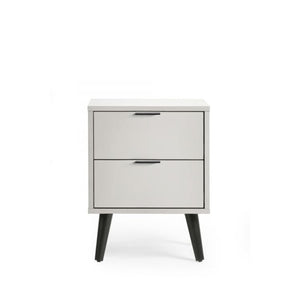 JULIAN BOWEN ALBA 2 Drawer Bedside in Silk Grey ALB007 - White Tree Furniture