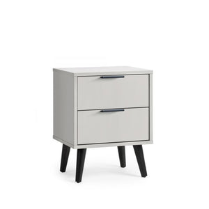 JULIAN BOWEN ALBA 2 Drawer Bedside in Silk Grey ALB007 - White Tree Furniture