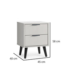 JULIAN BOWEN ALBA 2 Drawer Bedside in Silk Grey ALB007 - White Tree Furniture