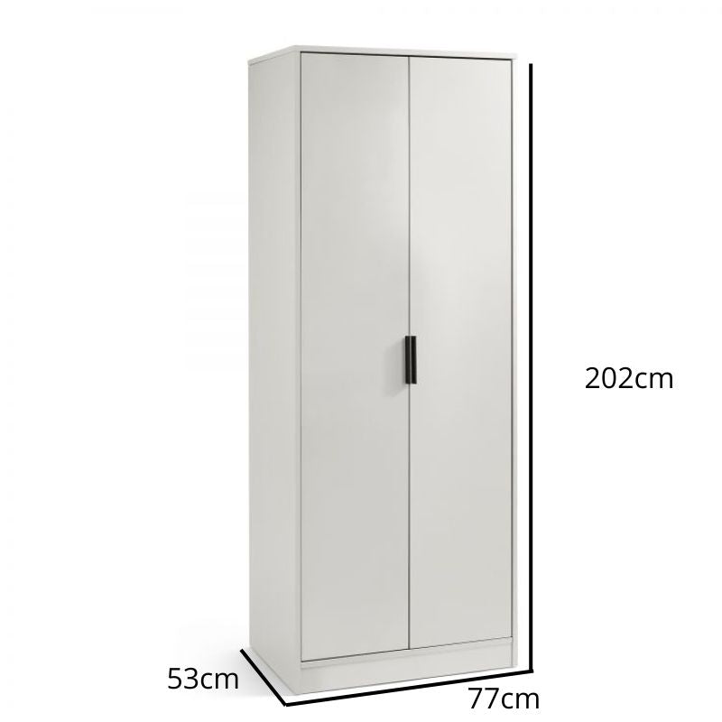 ALBA Tall Slim Wardrobe w/ 2 Doors in Silk Grey. Discover a wardrobe that you can fit almost anywhere and that offers a smooth silk grey finish