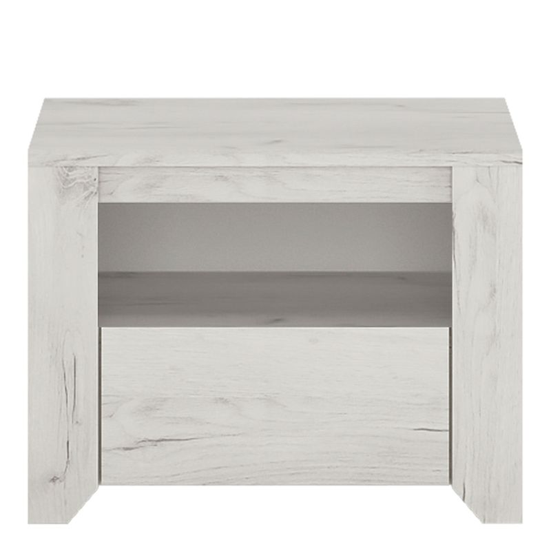 Angel White 1 Drawer Bedside Cabinet - White Tree Furniture