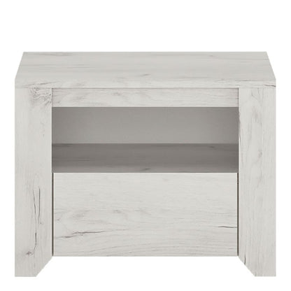 Angel White 1 Drawer Bedside Cabinet - White Tree Furniture