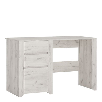 Angel White Desk w/ 3 Drawers - White Tree Furniture