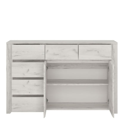 Angel White Wide Chest w/ 2 Door 3+3 Drawers - White Tree Furniture