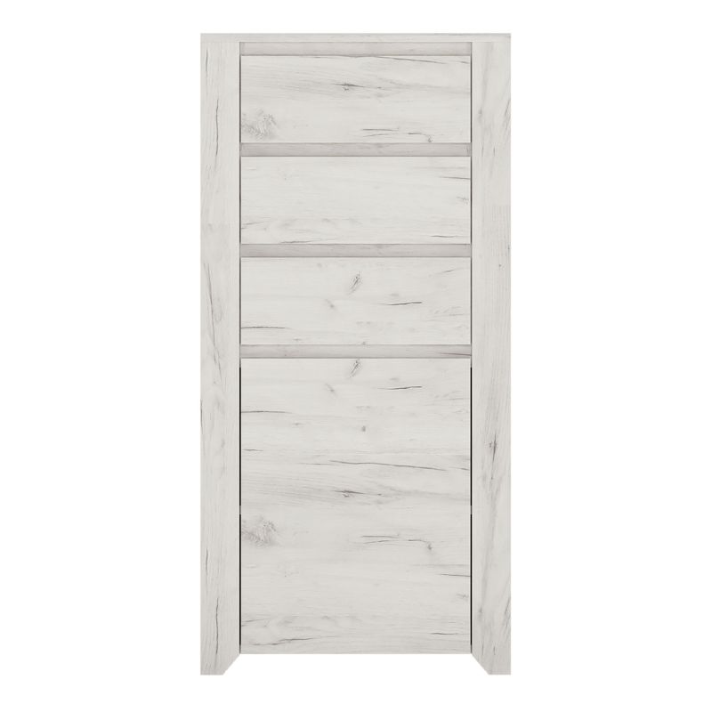 Angel White Chest with 1 Door 3 Drawers - White Tree Furniture