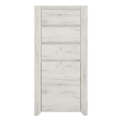 Angel White Chest with 1 Door 3 Drawers - White Tree Furniture