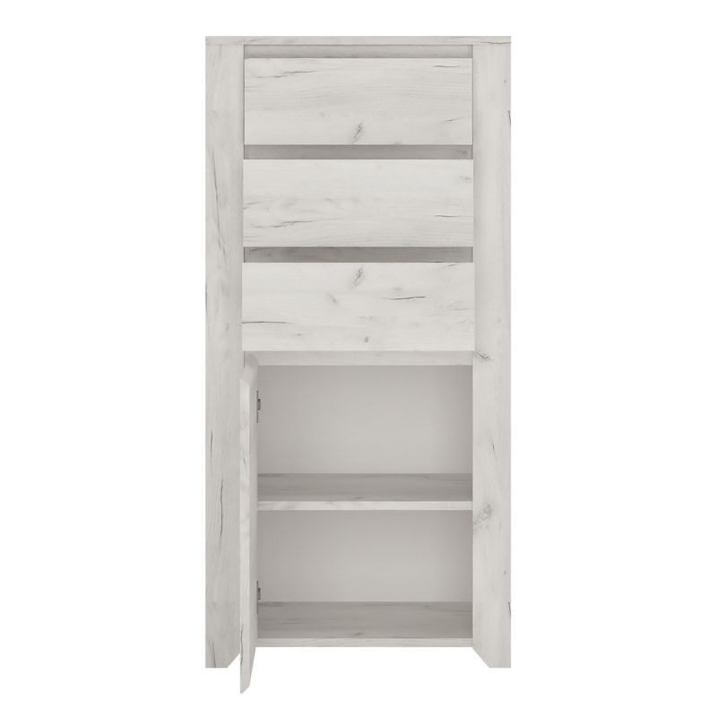 Angel White Chest with 1 Door 3 Drawers - White Tree Furniture