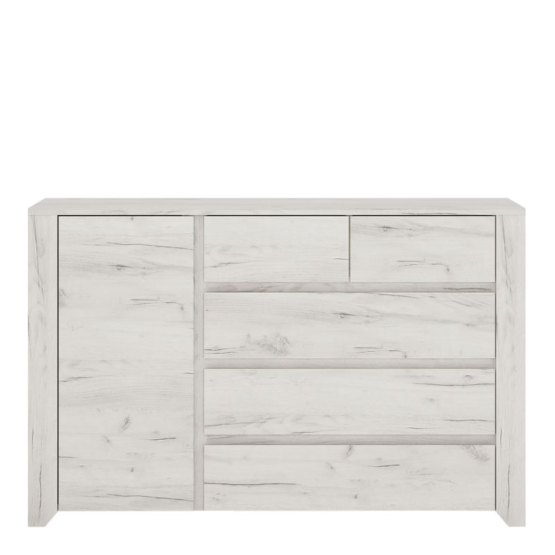 Angel White Chest with 1 Door 2+3 Drawer - White Tree Furniture