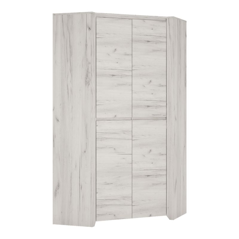 Angel Corner Fitted Wardrobe in White - White Tree Furniture