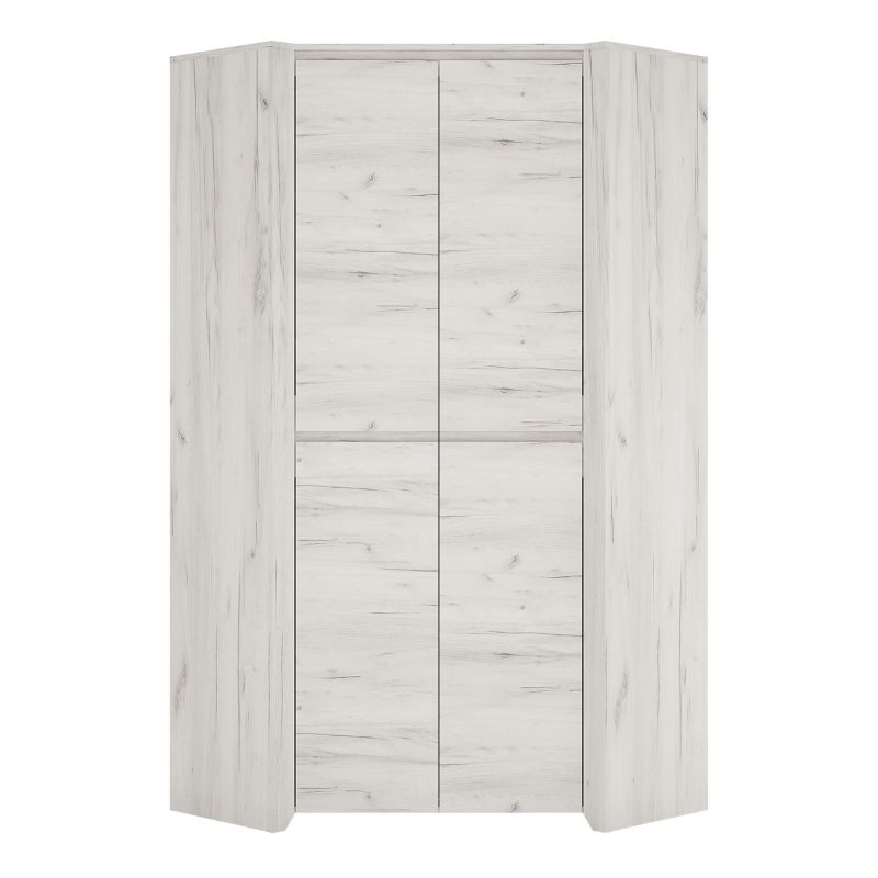 Angel Corner Fitted Wardrobe in White - White Tree Furniture