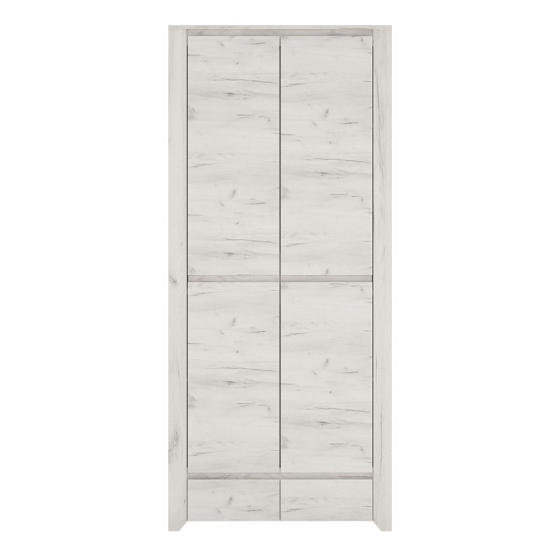 Angel White Fitted Wardrobe with 2 Doors 2 Drawers - White Tree Furniture