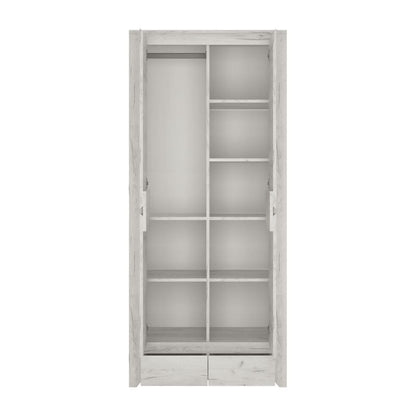 Angel White Fitted Wardrobe with 2 Doors 2 Drawers - White Tree Furniture