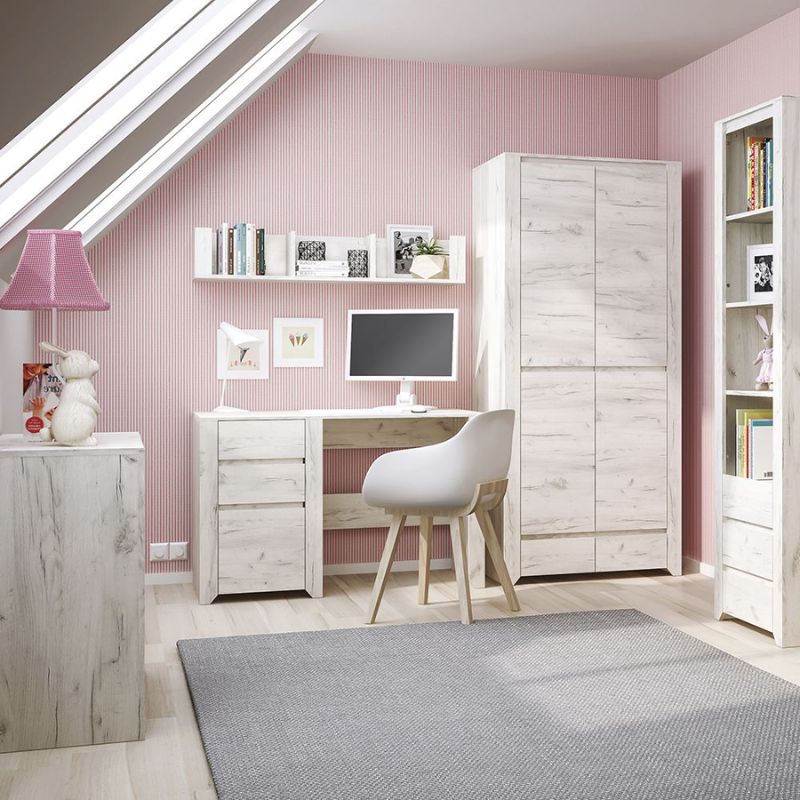 Angel White Fitted Wardrobe with 2 Doors 2 Drawers