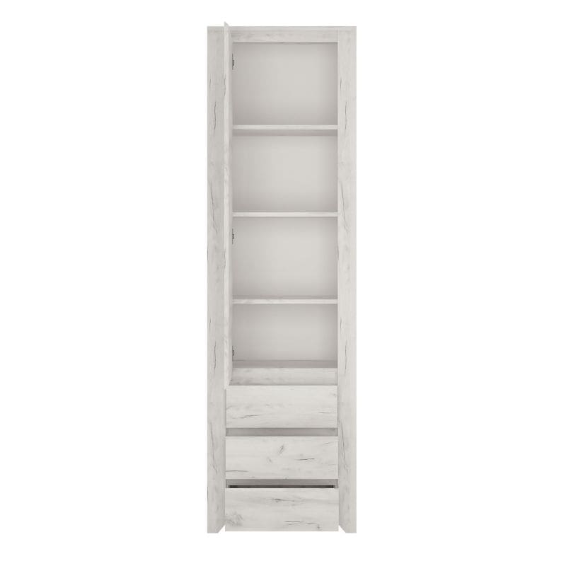 Angel Tall Narrow White Cupboard - White Tree Furniture