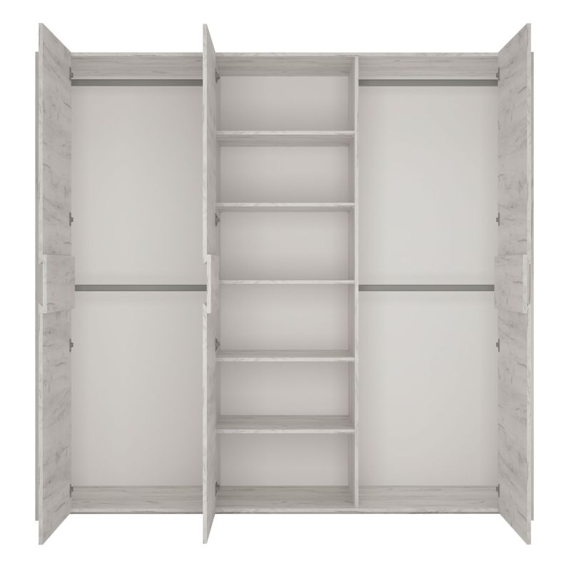 Angel White Wardrobe with 3 Doors - White Tree Furniture