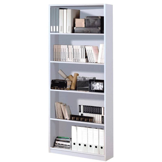 Arctic High Gloss White Bookcase with 5 Shelves 80cm - White Tree Furniture