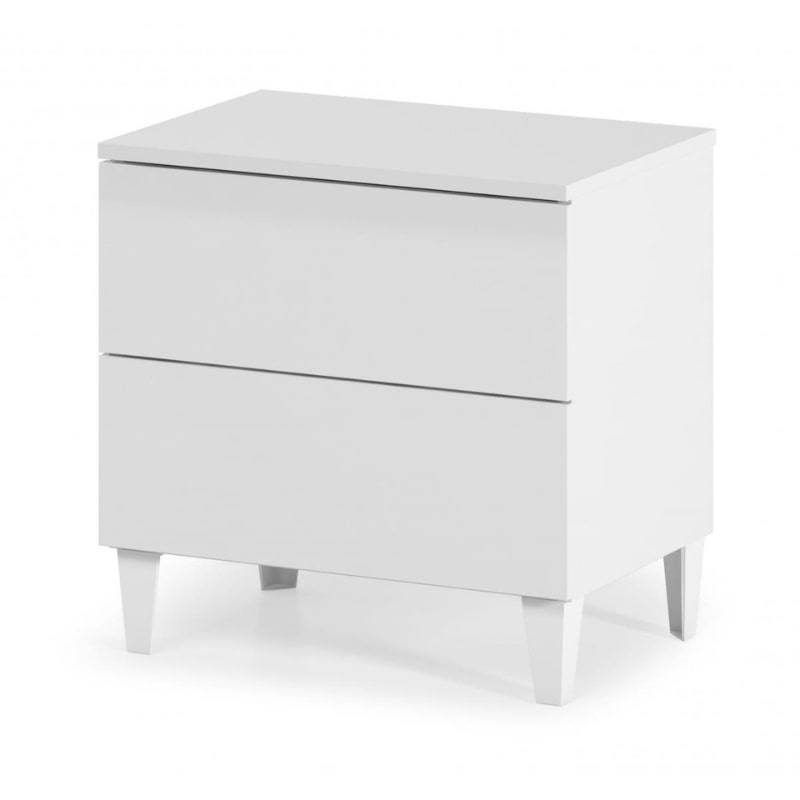 Arctic High Gloss White Chest of 2 Drawers - White Tree Furniture