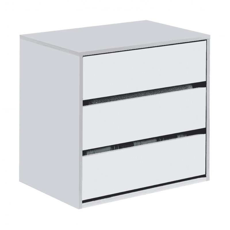 Arctic High Gloss White 3 Drawer Unit - White Tree Furniture