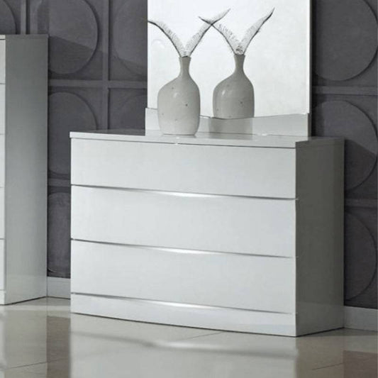 Arden / Widney High Gloss White Chest of 3 Drawers - White Tree Furniture