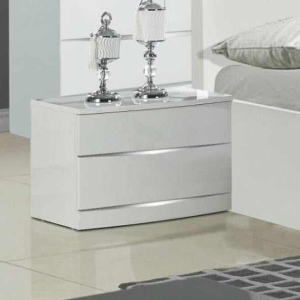 Arden / Widney High Gloss White Bedside Table - White Tree Furniture