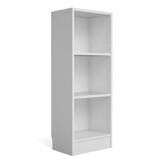 Basic White Low Narrow Bookcase w/ 2 Shelves - White Tree Furniture