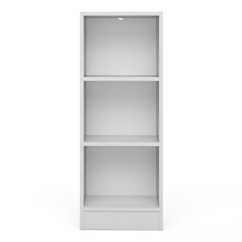 Basic White Low Narrow Bookcase w/ 2 Shelves - White Tree Furniture