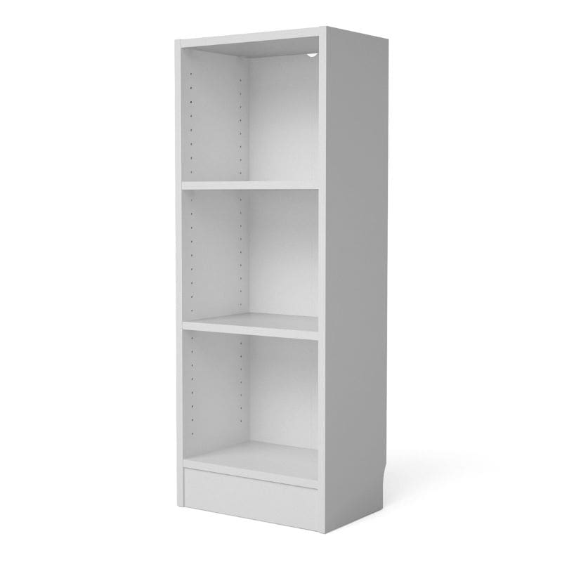 Basic White Low Narrow Bookcase w/ 2 Shelves - White Tree Furniture