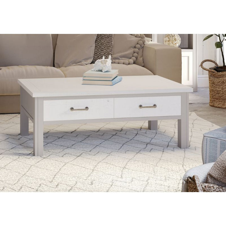 BAUMHAUS Greystone Reclaimed Coffee Table with 4 Drawers VTTG08A - White Tree Furniture