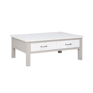 BAUMHAUS Greystone Reclaimed Coffee Table with 4 Drawers VTTG08A - White Tree Furniture