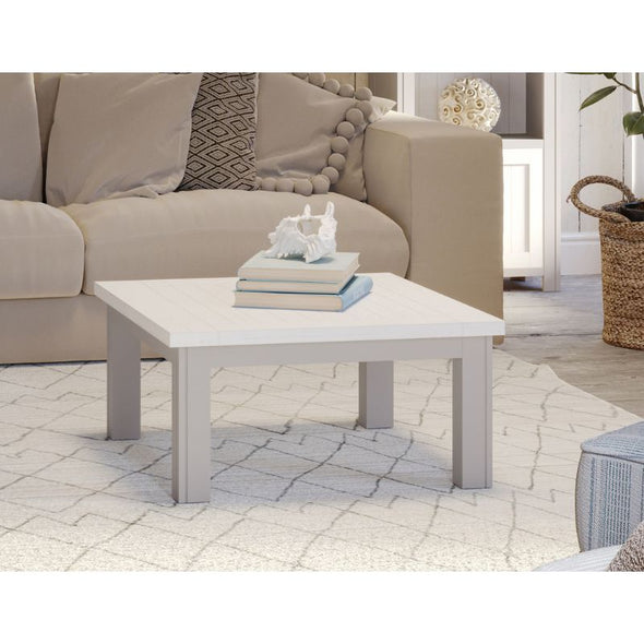 BAUMHAUS Greystone Reclaimed Low Square Coffee Table VTTG08B - White Tree Furniture