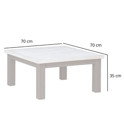 BAUMHAUS Greystone Reclaimed Low Square Coffee Table VTTG08B - White Tree Furniture