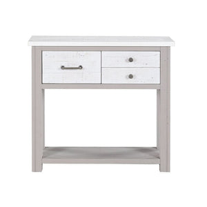 Baumhaus Greystone Reclaimed Grey & Distressed White Hall Table VTTG02B - White Tree Furniture