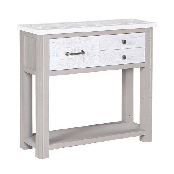 Baumhaus Greystone Reclaimed Grey & Distressed White Hall Table VTTG02B - White Tree Furniture