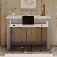 Baumhaus Greystone Reclaimed Hidden Space Saver Desk in Grey and Distressed White VTTG06A - White Tree Furniture