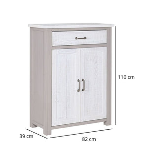 Baumhaus Greystone Reclaimed Shoe Storage Cupboard VTTG20A - White Tree Furniture