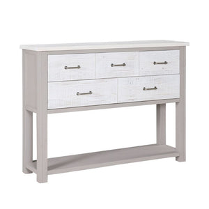 Baumhaus Greystone Reclaimed Sudeboard / Console Table in Grey and Distressed White VTTG02C - White Tree Furniture